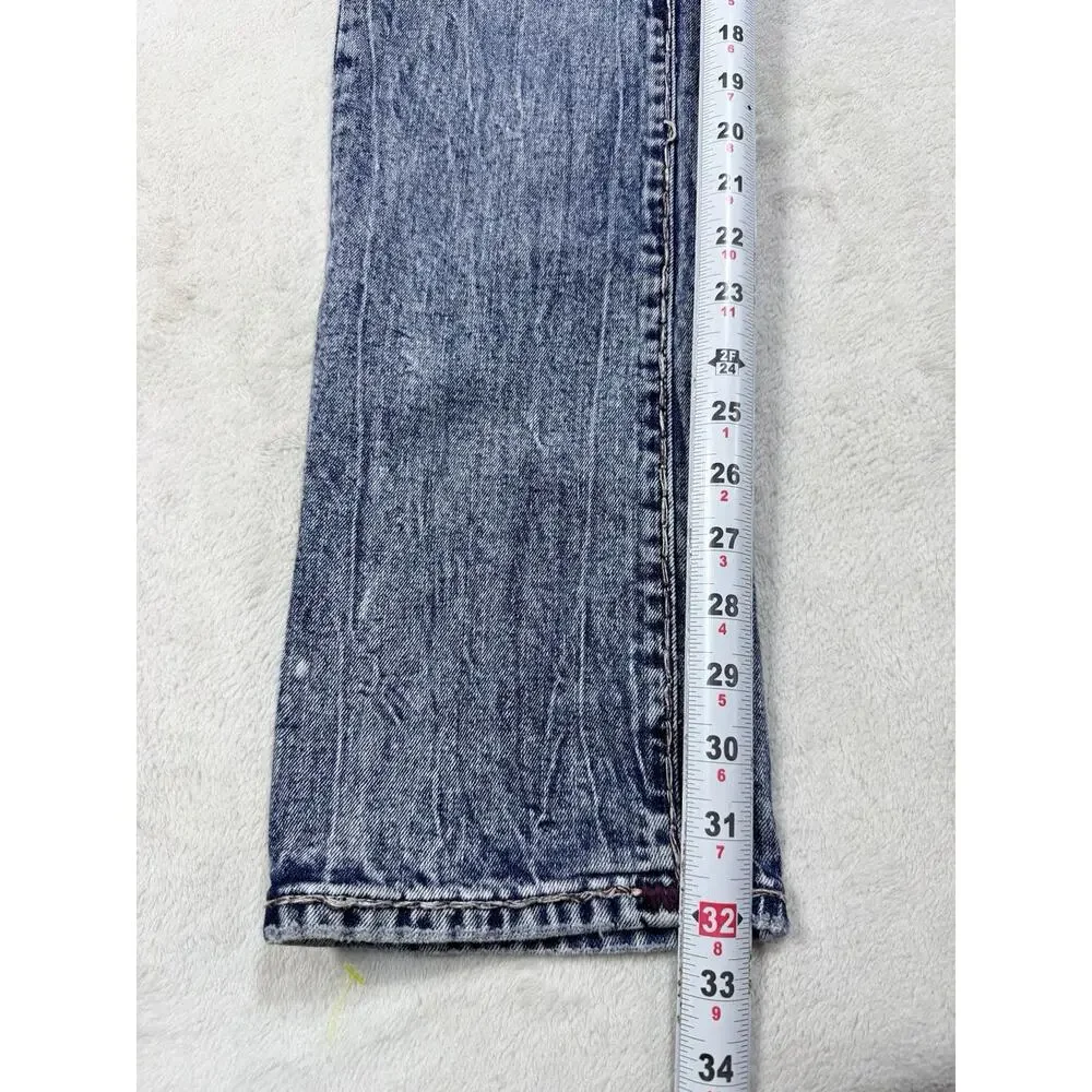 True Religion Ricky Flap Super T Acid Wash Jean Mens SZ 28 Blue Denim Y2K Grunge